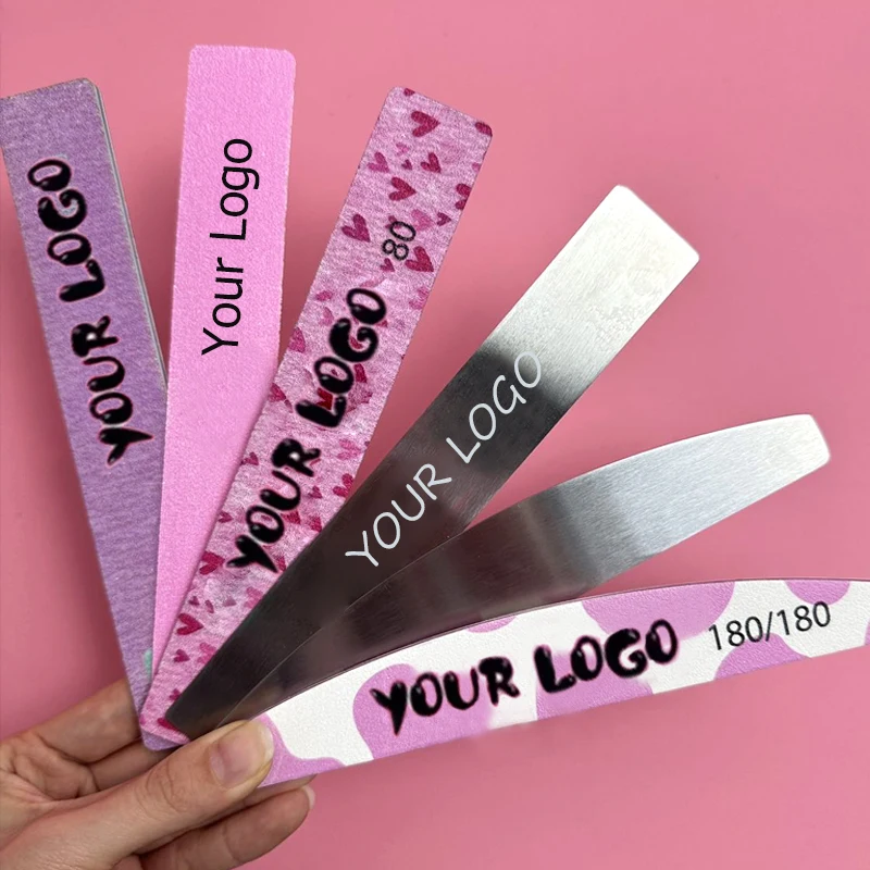 Professional Washable Print Nail File Custom Logo Waterproof 100/120