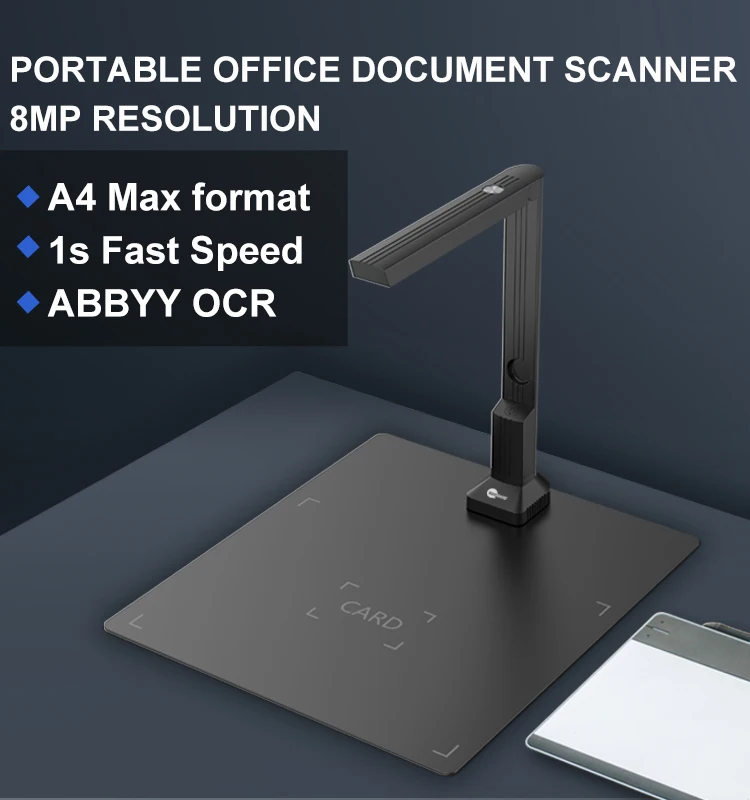 8mp A4 Ocr Desktop Document Scanner Portable Usb Paper Scanner Gp500
