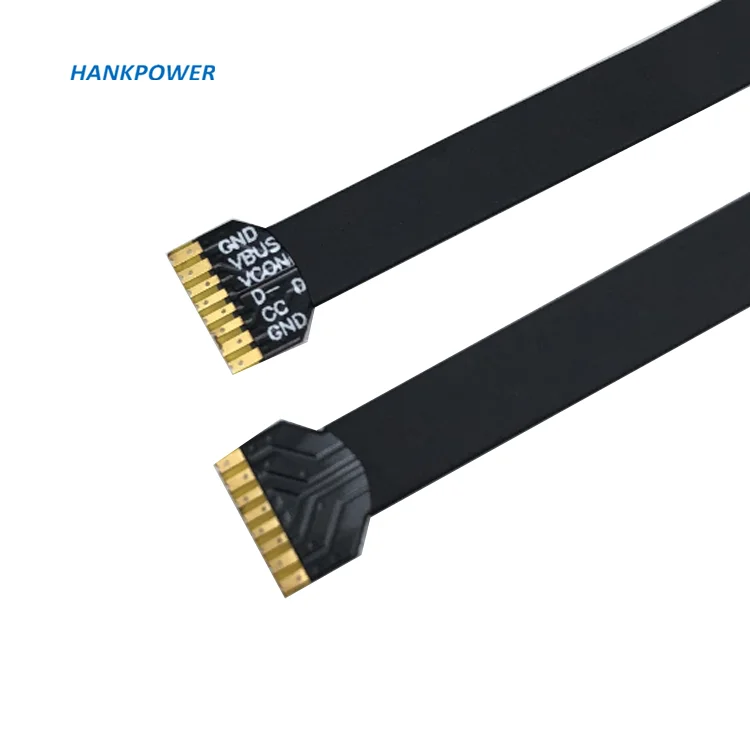 USB C to 8 Pin Injection Mold Flat FPC FPV Cable Type C T Shape Male Wireless Charging Plug With FPC Flexible Row Cable