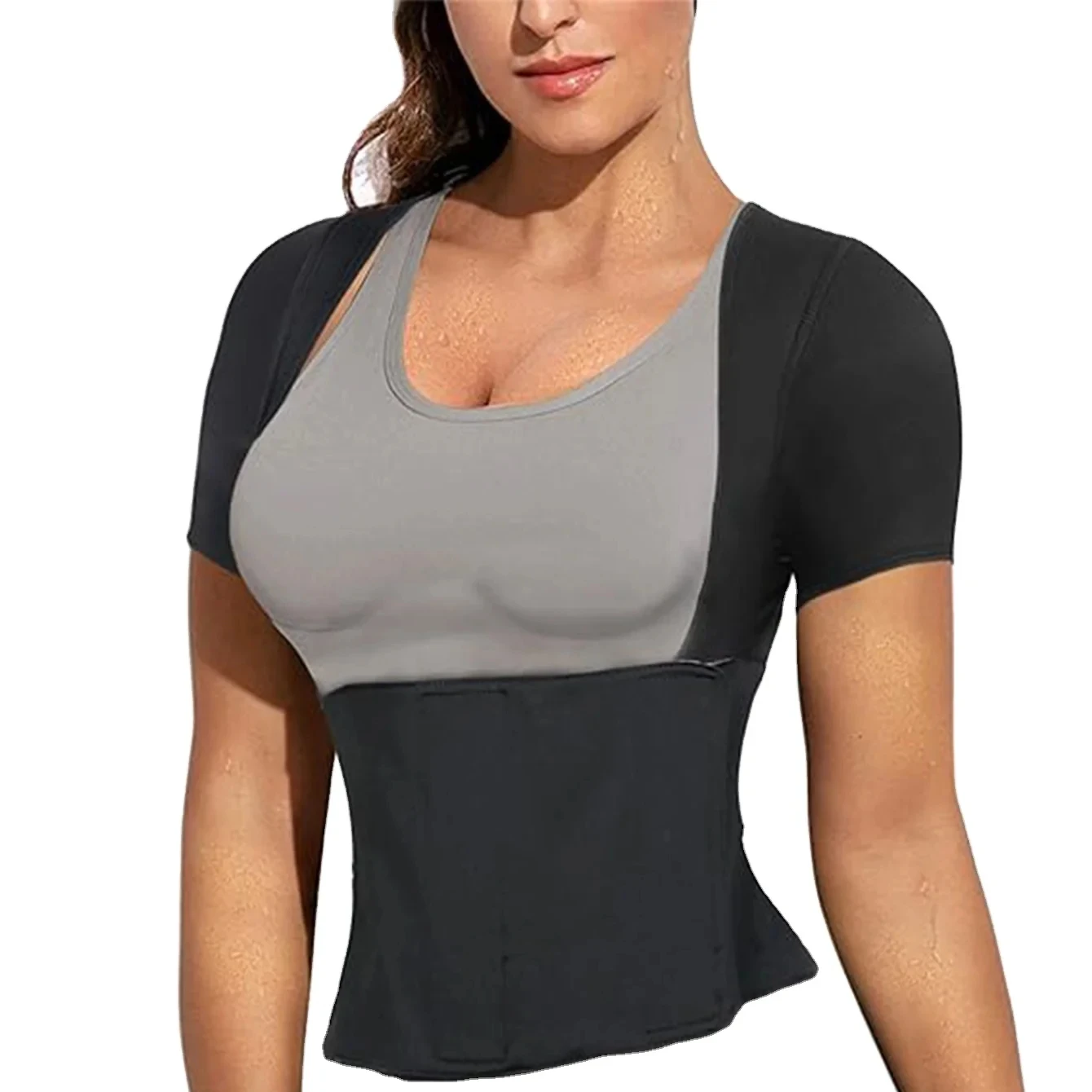 Maglietta sexy per esercizi da ginnastica dimagrante per Fitness