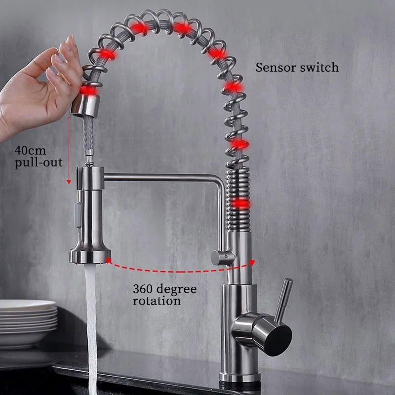 sensor pull out sink mixer automatic water tap p