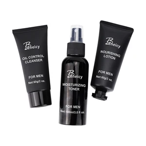 Men's Skincare Set Best 3-in-1 Cleanser Serum Toner Moisturizer & Oil Control