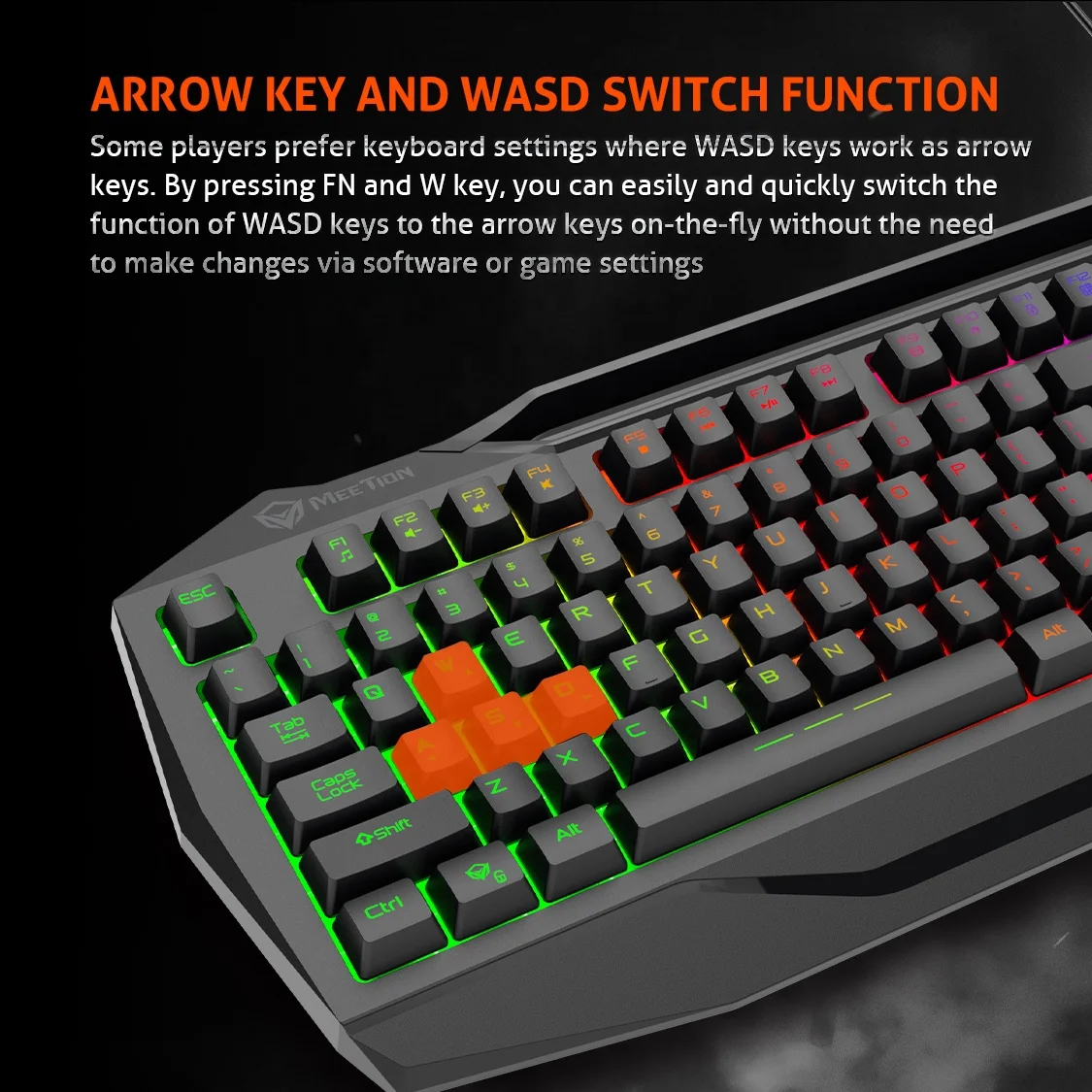 MEETION C490 Wholesale Keyboard Kit Rgb Usb Keyboard and Mouse Gaming Mouse Pads Keyboar aperçu 3