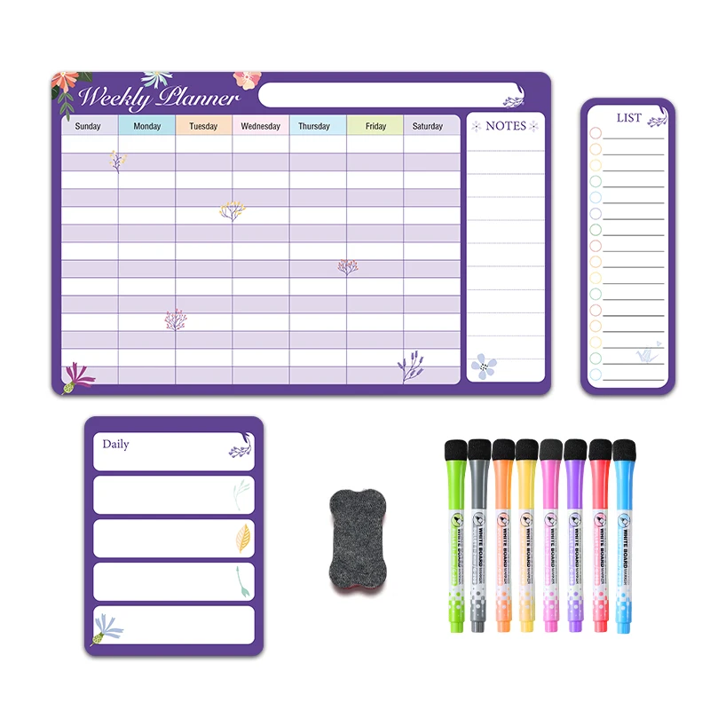 Weekly Planner Magnetic Board Dry Erase Monthly Planner Whiteboard for Fridge