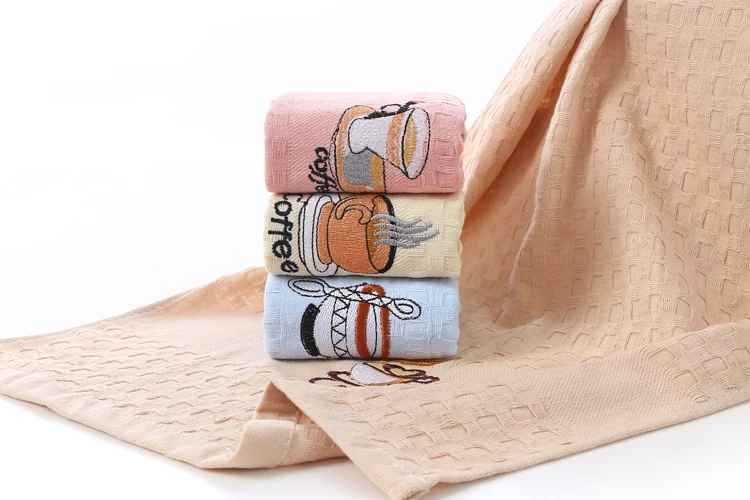 Wholesale Cotton Cheap Kitchen Towels Embroidered Designs Tea Towel