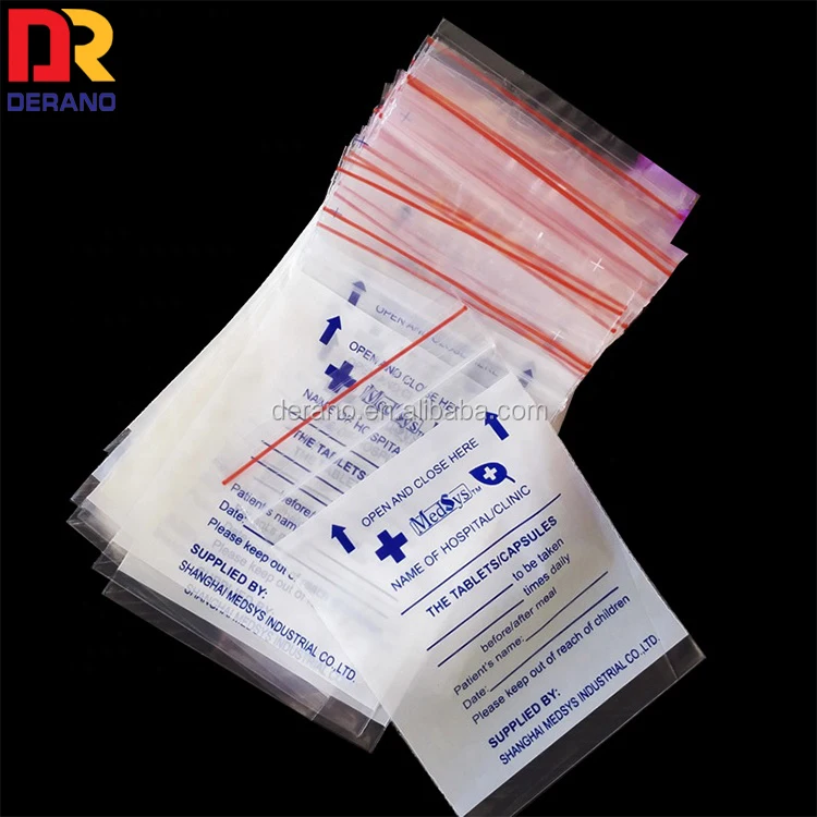 LDPE Plastic Small Size Medicine Bag Drug Packing Airtight Dispensing Envelopes Plastic Ziplock Pill Bag