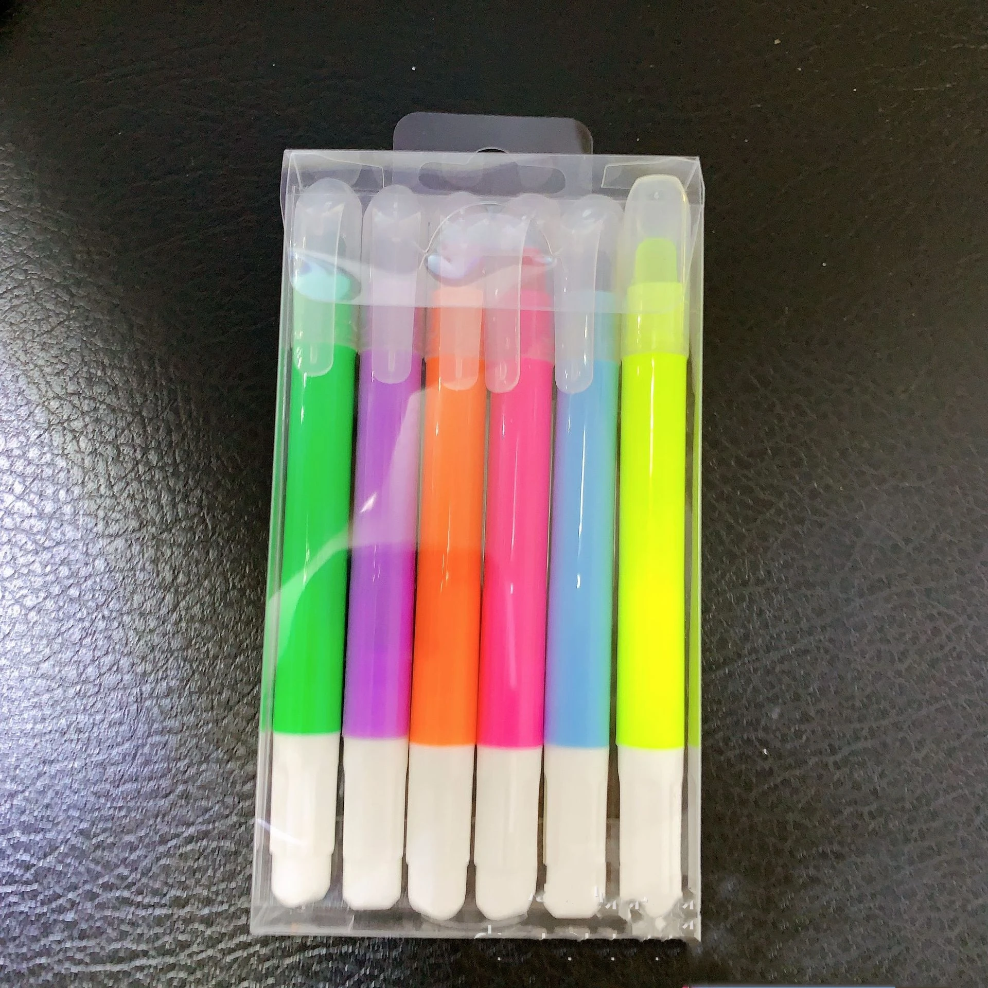 Gel Highlighter Marker Set Highlighter Wax Crayon 6 Colors Pack For