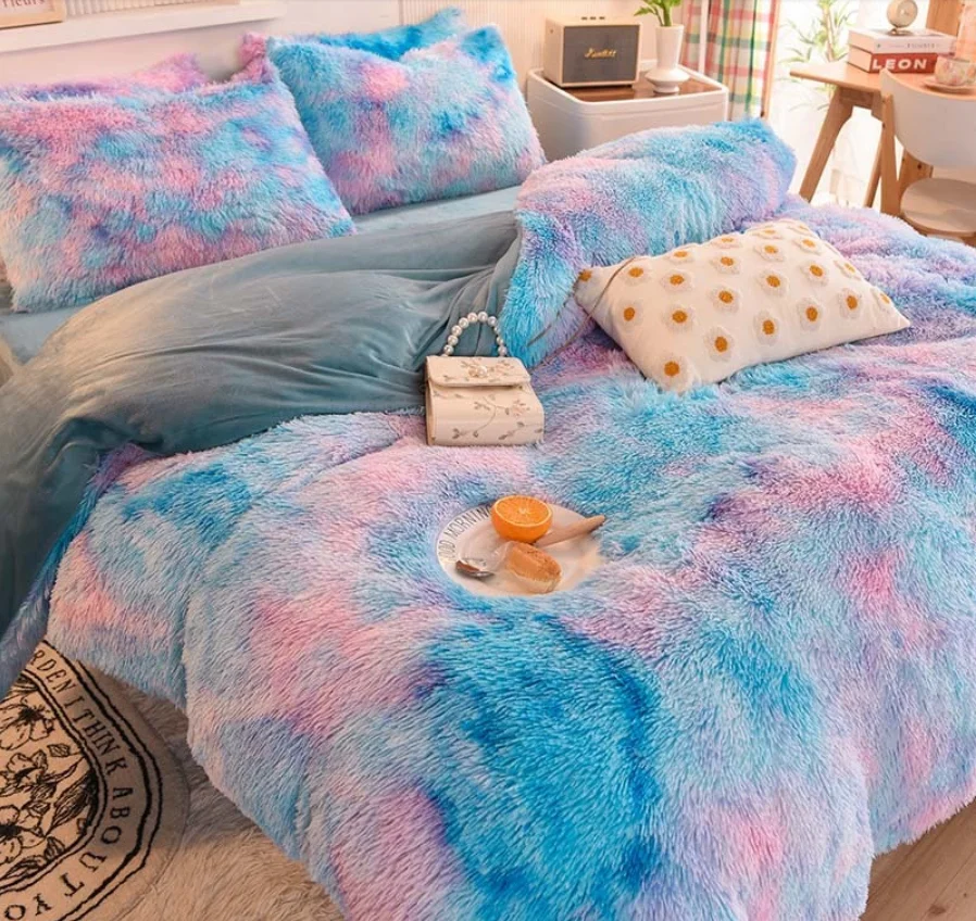 Роскошные ультра мягкие плюшевые комплекты постельного белья Бархатный комплект пододеяльника плюшевый ворсистый
