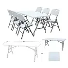 Factory Direct HDPE Plastic Outdoor Folding Table Sturdy & Durable Portable Design for Dining Modern Outdoor Furniture