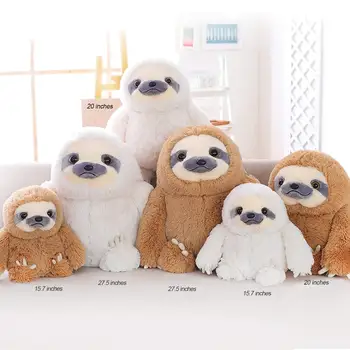 15.7 20 27.5 inches Brown Lvory Giant Stuffed Animal Large Sloth Stuffed Animals Plush Toy For Birthday Christmas Valentine Gift