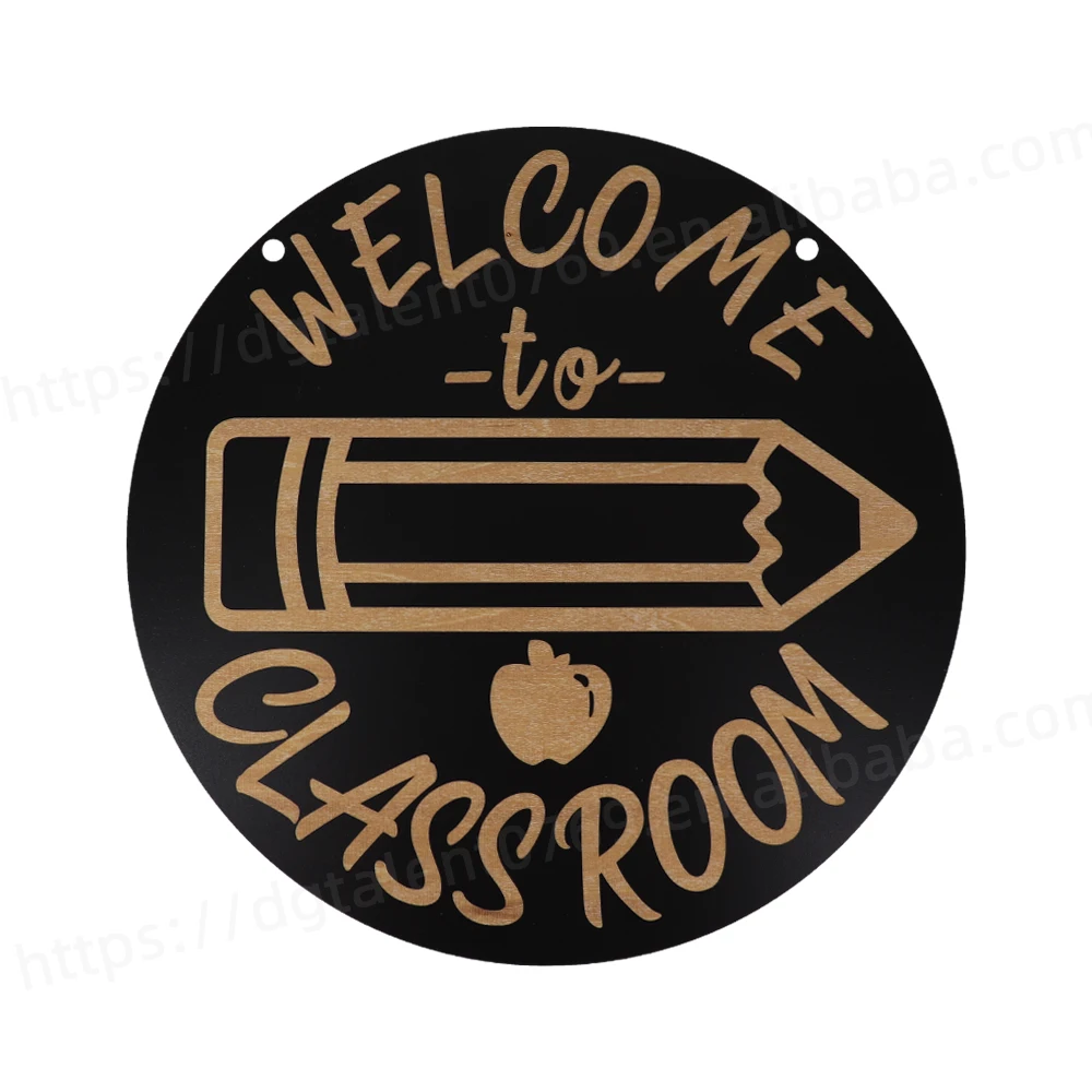Tailai Round Wooden Discs DIY Circles Back to School Welcome Decoration Hanging Wooden Sign to Door Decoration