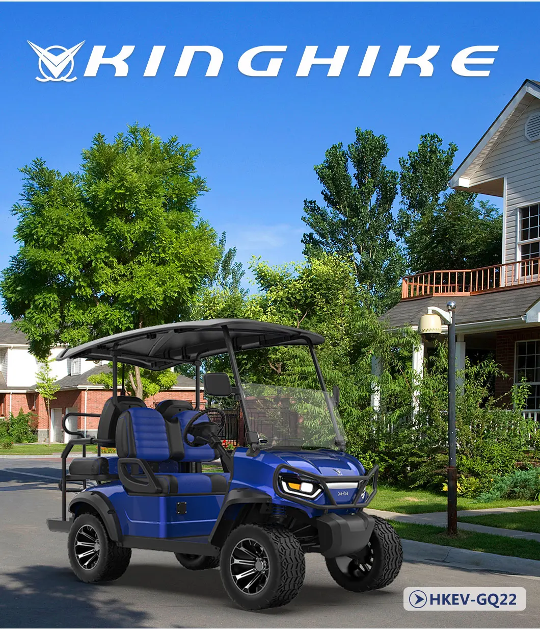 New Design Stylish Golf Cart For Sale Highpower Hightorque Golf Cart Kinghike Electric Golf