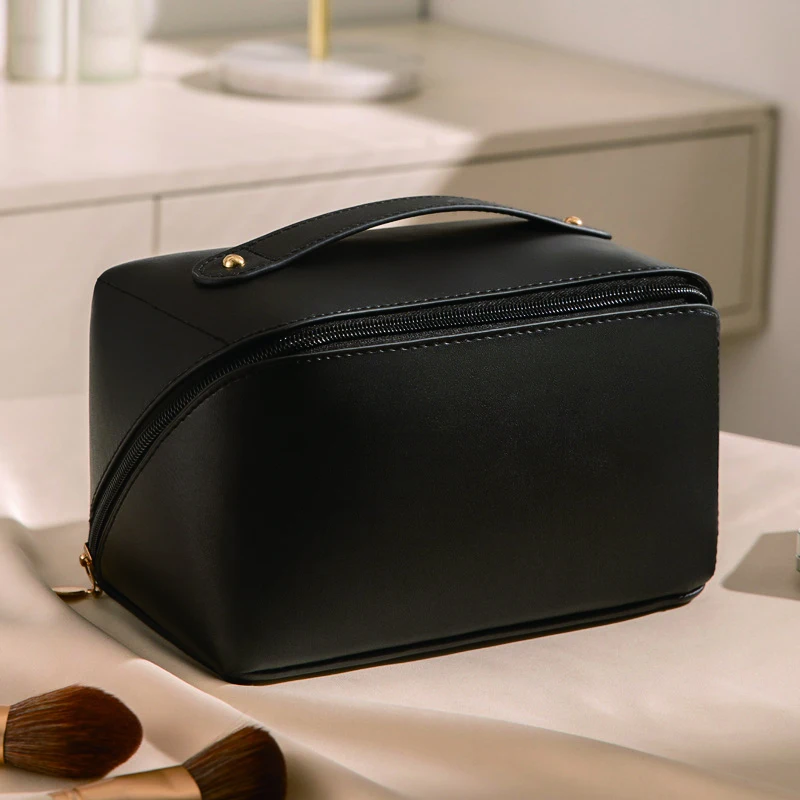Travelsky Large-capacity Cosmetic Bag Female Sense Pu Leather Portable ...