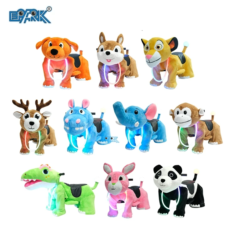 Electric Kiddie on Zoo Ride Outdoor Game Walking Animal Plush Rides for Shopping Mall