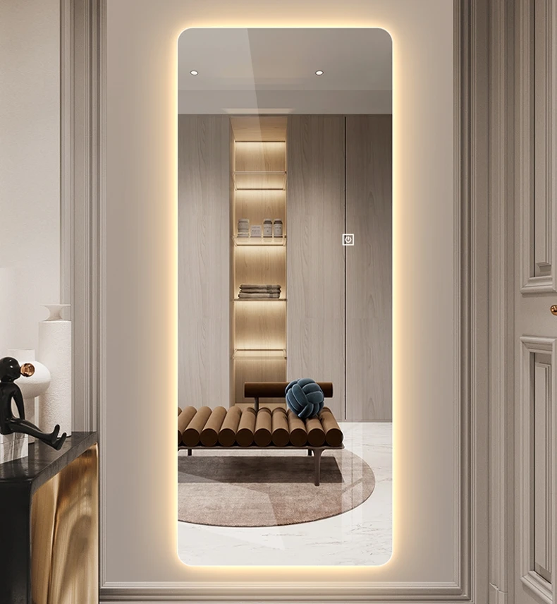 product secure packaging custom logo modern salon wall mirror full body vanity mirror for barber with lights-1