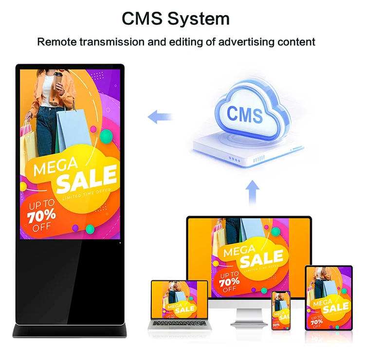 32 43 49 55 65 75 Inch Touch Screen LCD Advertising Kiosks