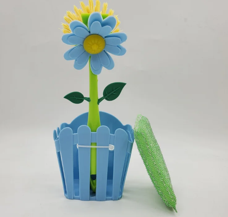 flower dish brush made of plastic