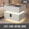 Blanc cassé-trois couleurs de lumière-chargement sans fil-usb-bluetooth spea