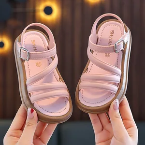 New Fashion Korean Style Sandals Girls Outdoor Open Toe Elegant Summer Princess Student Cute Student Sandals