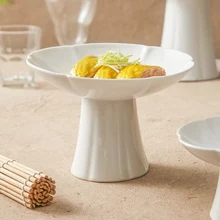 High Quality Elegant White Ceramic Plate Unique Porcelain Fried Rice Dish with Luxury Square Design Dining Home Restaurant Use