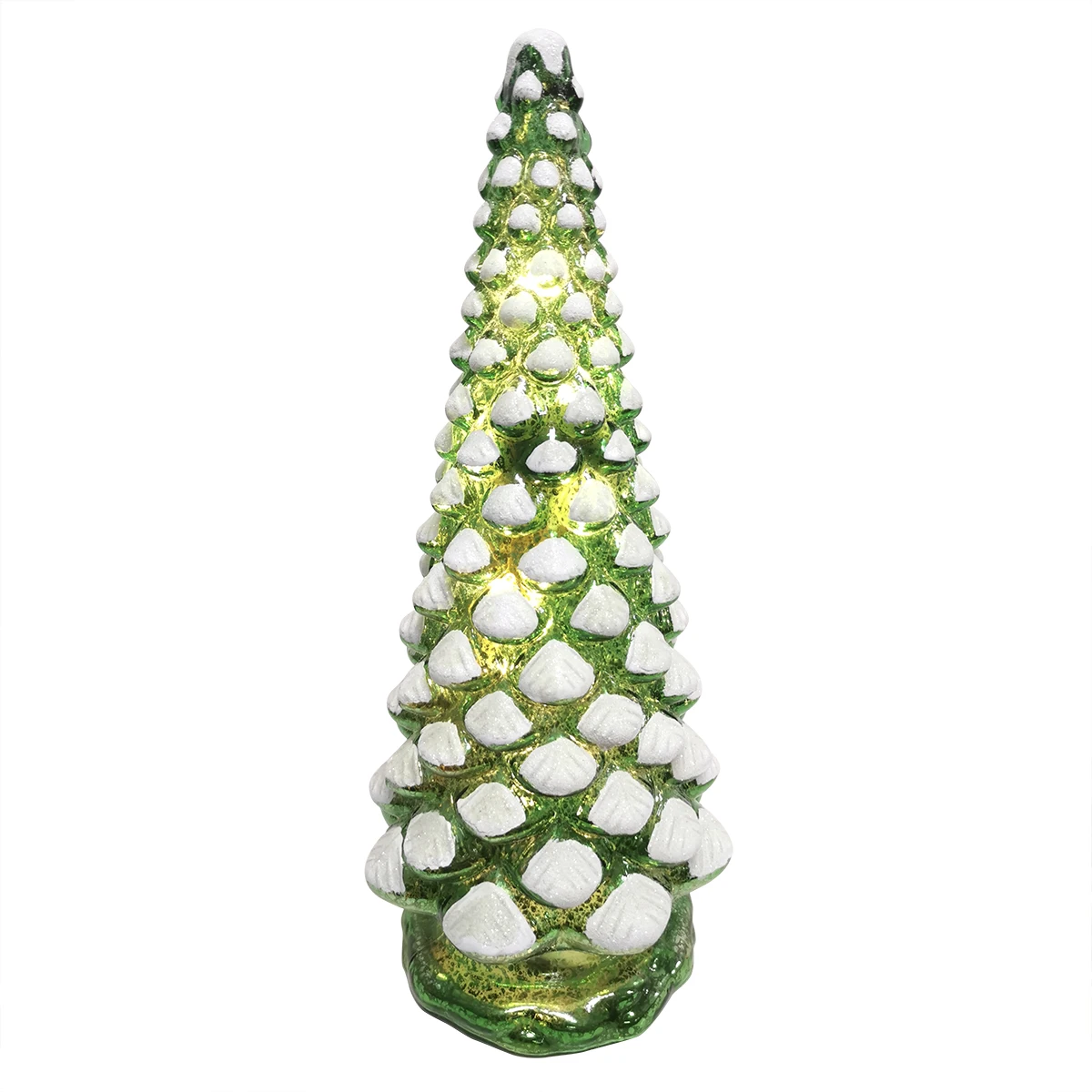 Wholesale custom decorative mercury glass illuminated christmas ornaments tree artificial with lled lights decoration supplier supplier