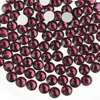 OPL Bulk Wholesale Flat Black 8+8 16-Facet Glass Rhinestones - Non-Hotfix Strass Crystals for Dresses