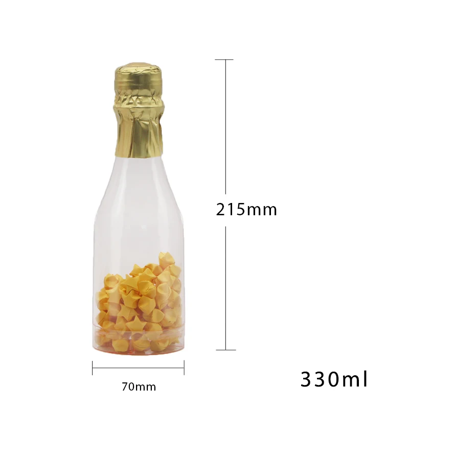 Clear Plastic Champagne Bottle With Gold Foil For Candy Packaging Buy