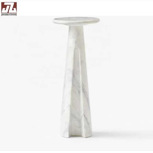 Nature White Marble Top Dining Round Table Luxury Natural Stone Side Table Furniture French Style Table Tops