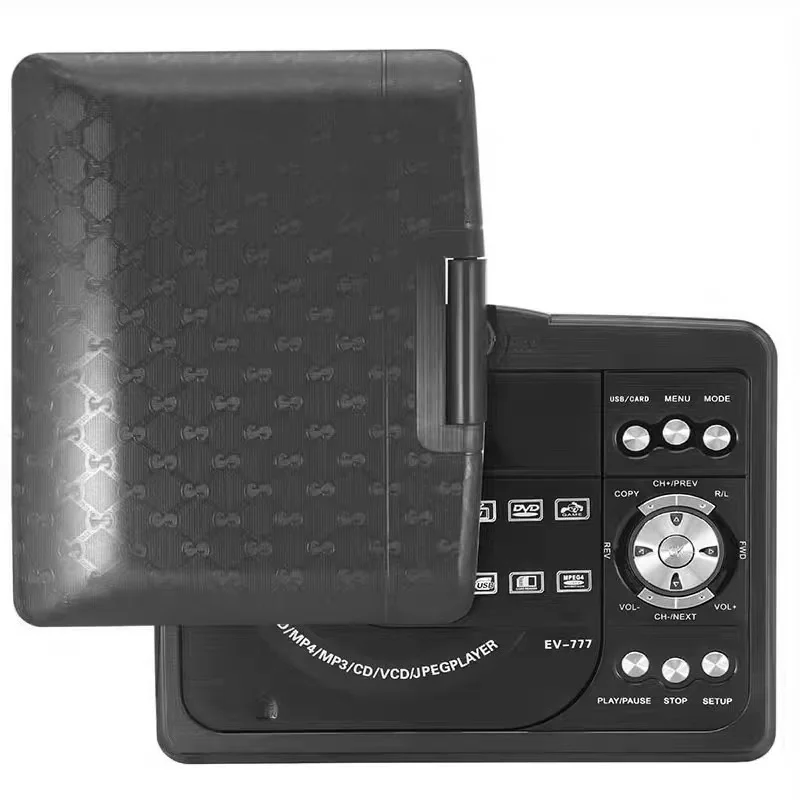 7.5 Inch LED Screen  Rechargeable Battery Analog TV USB FM Portable DVD Player