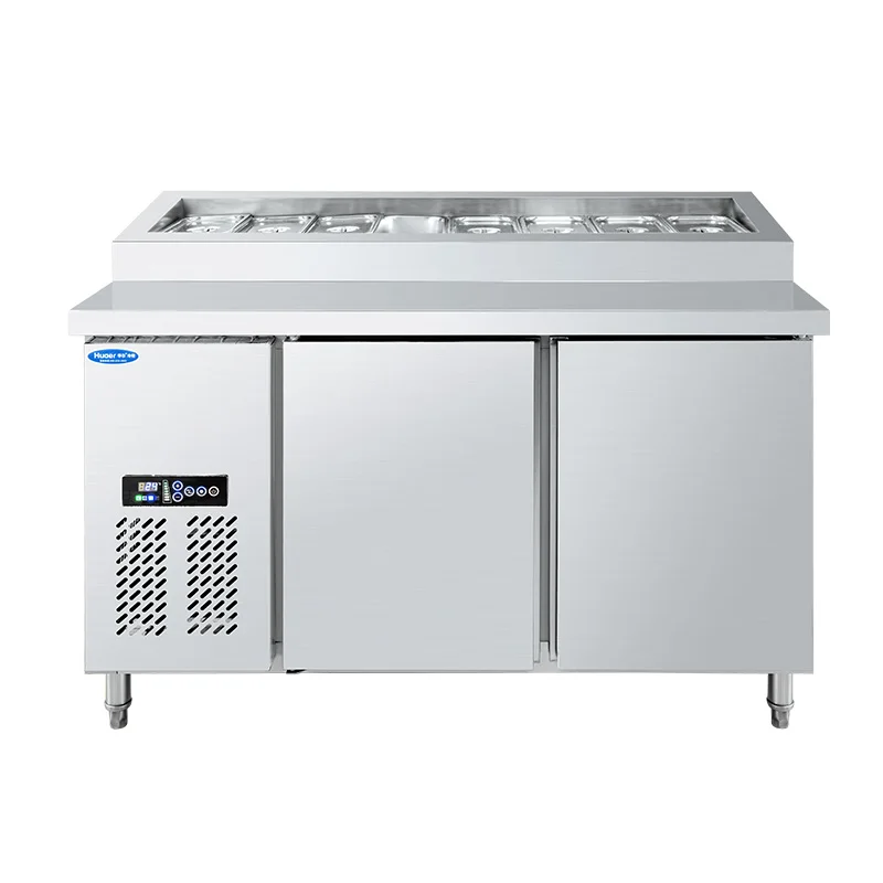 Door and Drawer Under Counter Table Top Stainless Steel Salad Chiller