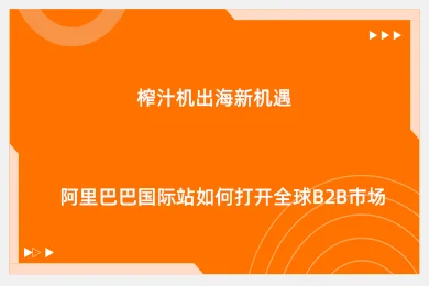 榨汁机出海新机遇：阿里巴巴国际站如何打开全球B2B市场