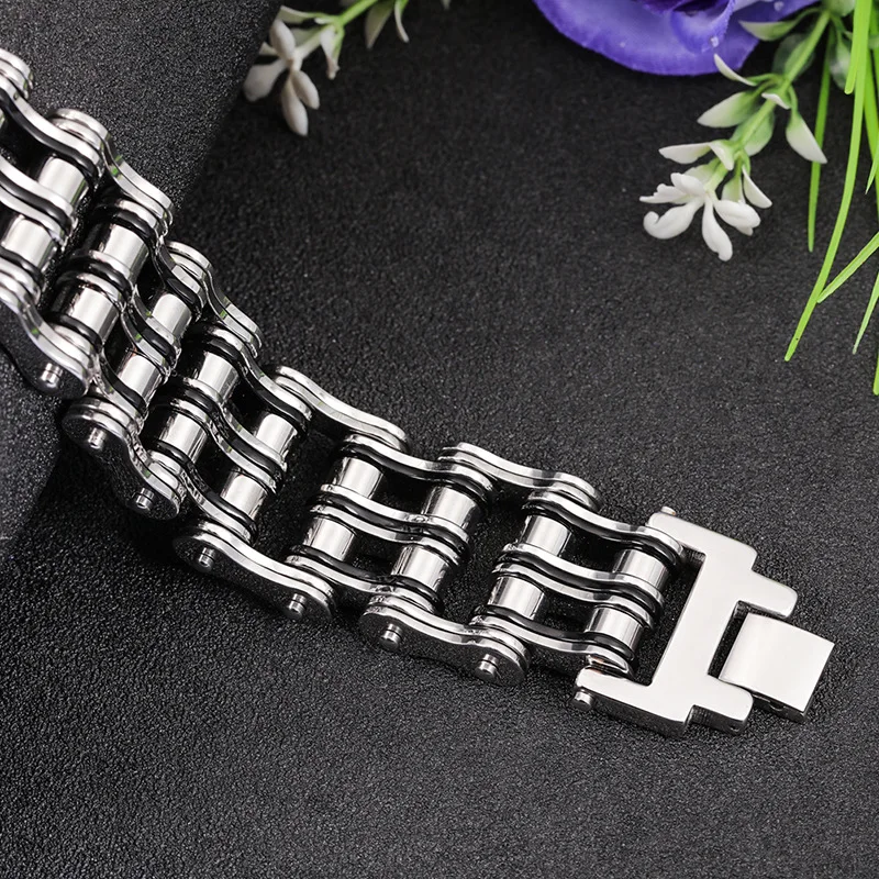 Pulsera De Cadena Ancha De Acero Inoxidable Para Hombre
