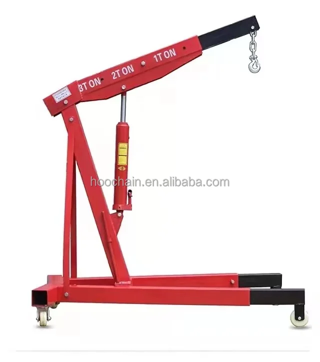 Hydraulic Folding Engine Crane Stand Hoist Lift Jack With Wheels