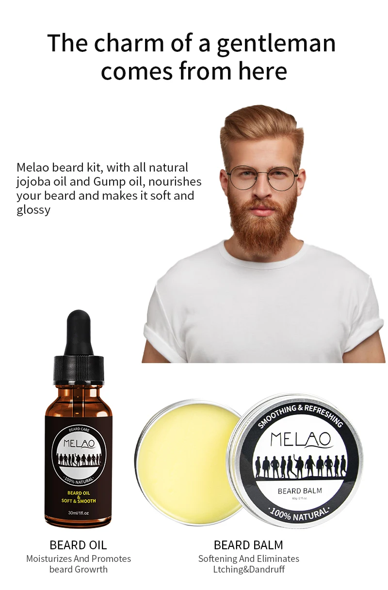 Factory Private Label Beard Grooming Kit Beard Oil Balm Care Sets
