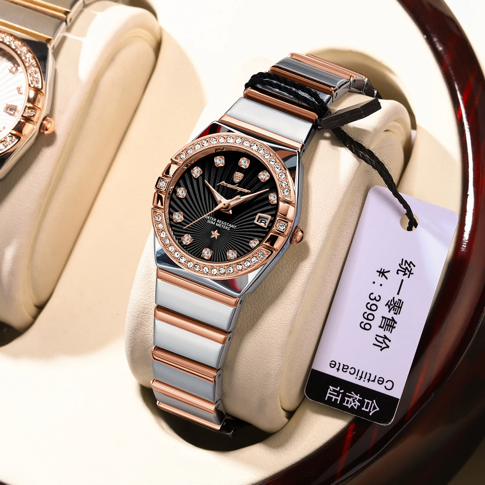 Luxury Ladies Quartz Watches Waterproof Luminous Calendar 