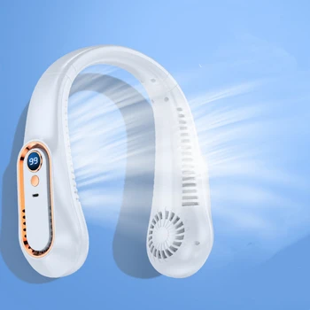 bladeless wearable neck hanging one second cooling cycle Air conditioning Air two-hand free Bladeless fan Portable neck fan