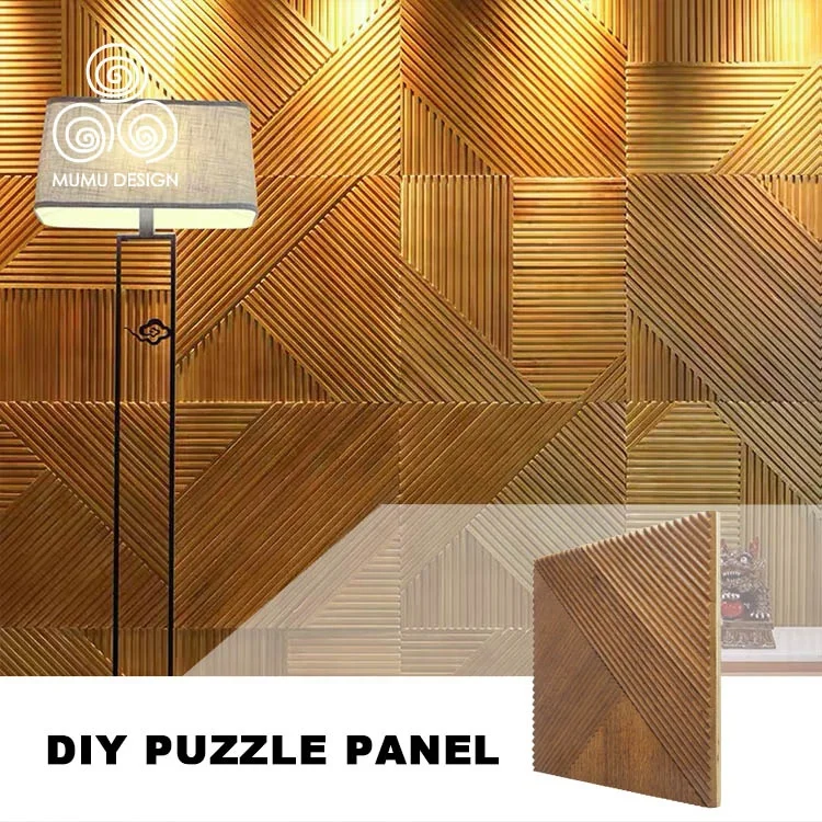 MUMU Interior Decor Cover Round Living Room Bedroom Background Wooden Cladding Solid Wood Wall Panel
