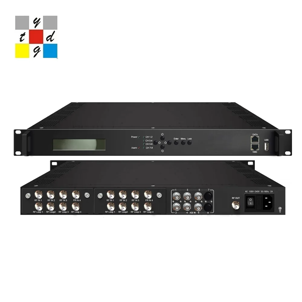 Fta iptv Transmodulator 8ch 24channels Dvbt Isdbt Qam Catv Rf Digital Modulator
