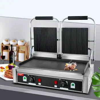 Commercial Professional  Electric Sandwich Maker Double Contact Panini Press Grill Kitchen Appliance Home For Cooking