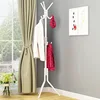 Wrought Iron Clothes Rack with 9 Hooks, White