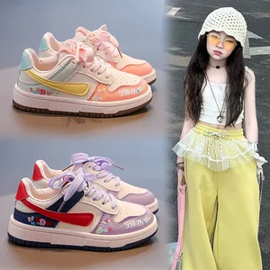 Girls' Children's Sneakers Sports Shoes 2026 New Waterproof Anti-Slip Durable Cartoon Animation Pattern Casual Shoes