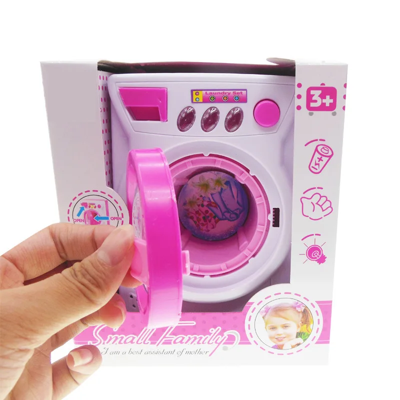 Gran lavadora juguete giratorio automático sonido luz feliz lavado ropa  juego de pretender