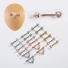 1 pair of sexy nipple rings fashion ladies stainless steel zircon nipple nails fun nipple piercing jewelry wedding decoration