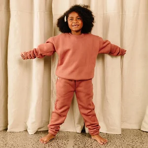 Autumn Winter Streetwear Oversized Custom Solid Blank Jumper Jogger Sweatsuits Kids Fall Outfits