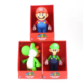 Wholesale 23cm Game Super Mario Bros Color Box Packing Big Mario Toy Mini Figures Mario PVC Action Figure