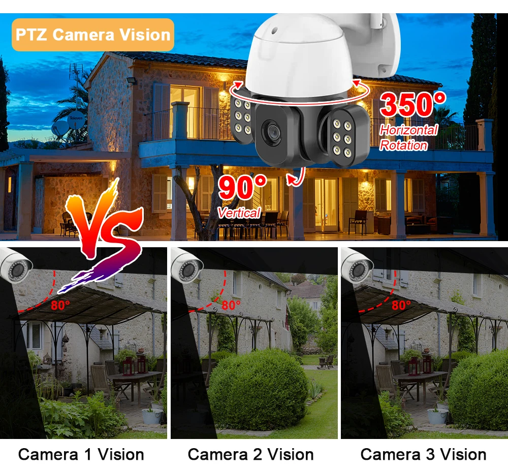 Security Cameras Home Security Camera Outdoor Two Way Audio 8MP 4K Wfif Ptz Camera