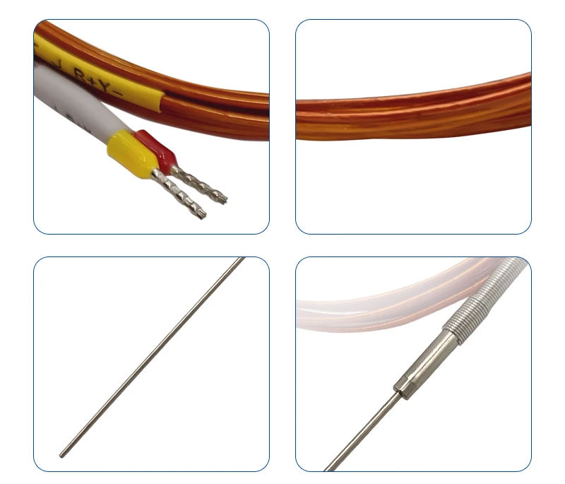 Polyimide Wire Armored Probe Thermocouple, 1.5*80/100/120mm, K/J Type Flexible Temperature Sensor