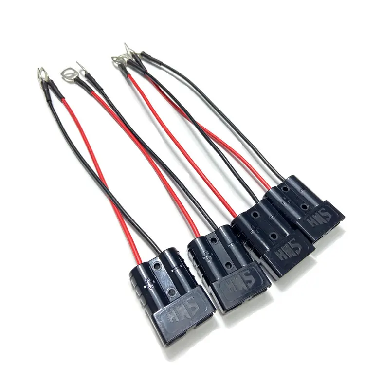 Battery Charger Wiring Harness 50A Battery Connector to O Ring Terminal Length Customizable