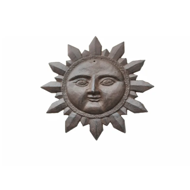 Wall Mounted Cast Iron Sun Face Home Decoration Metal Wall Plaque