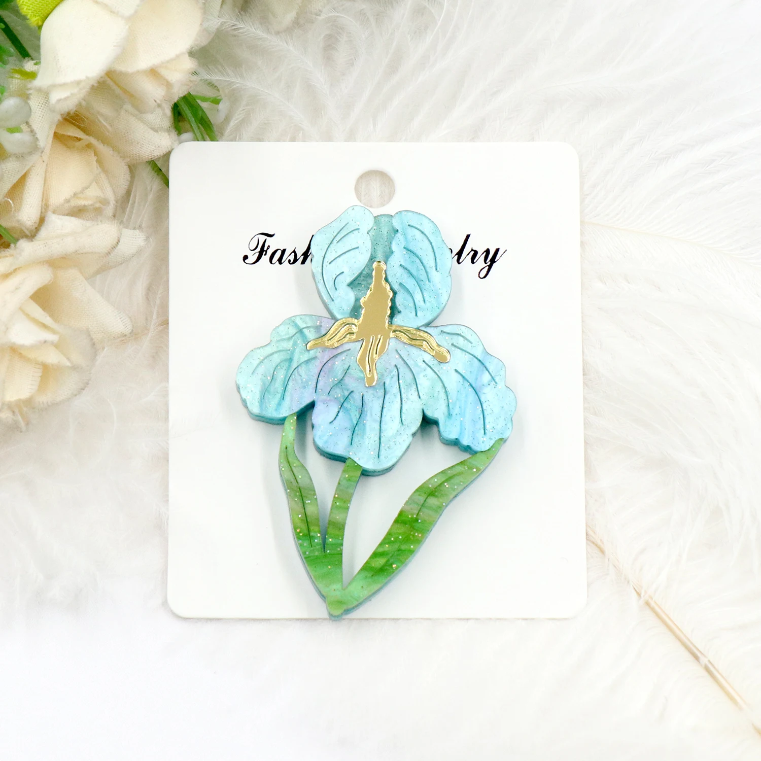 HYLBH1079- Iris Brooch for Women Acrylic Wedding Party Anniversary Engagement Gift for Children supplier